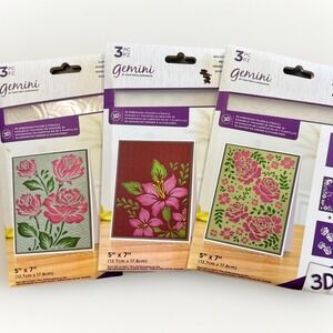 Gemini 3D Roses, Lilies Flower Embossing Folder Crafters Companion Free Shipping